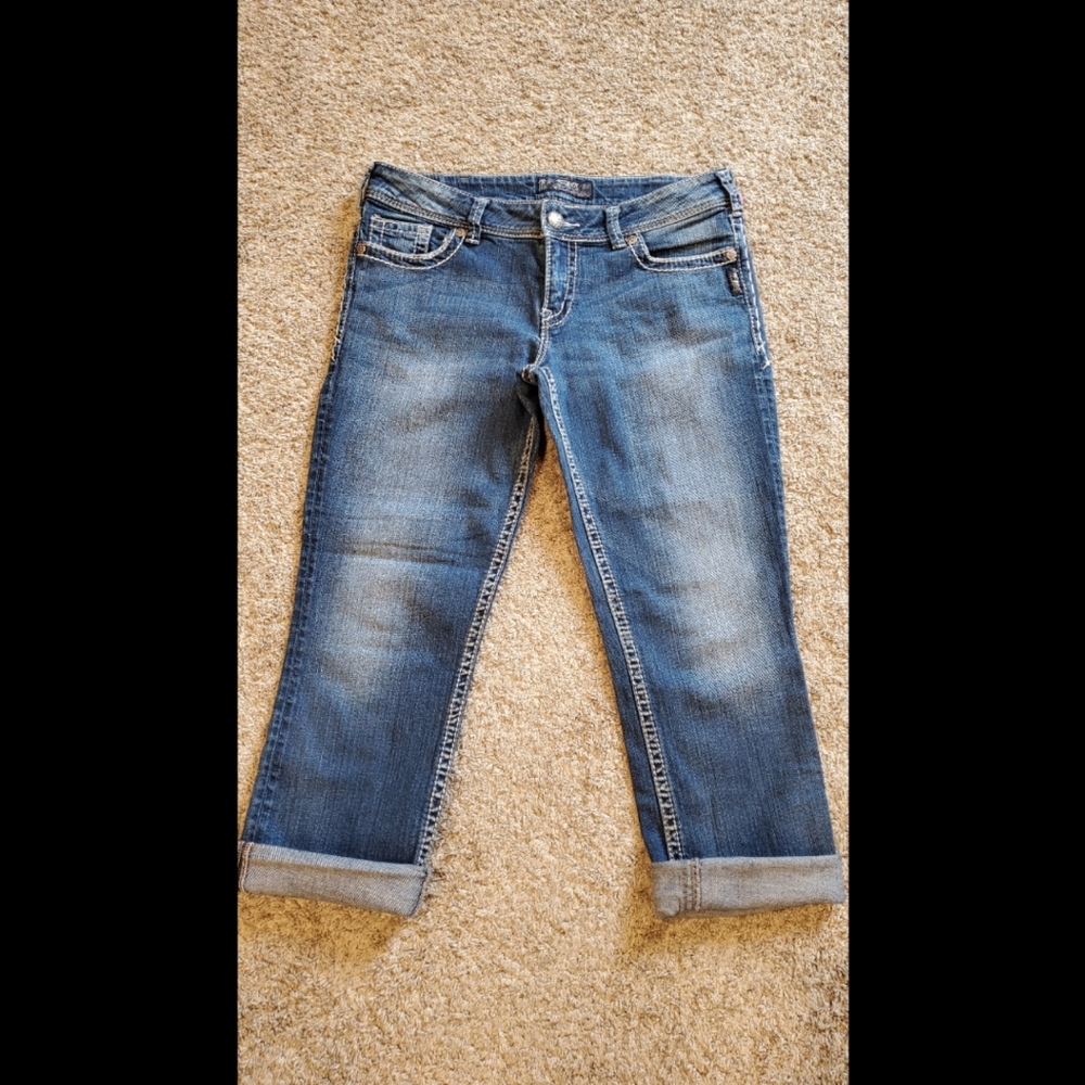 Women's Silver Jeans Size 30 Suki Capri Cropped EUC